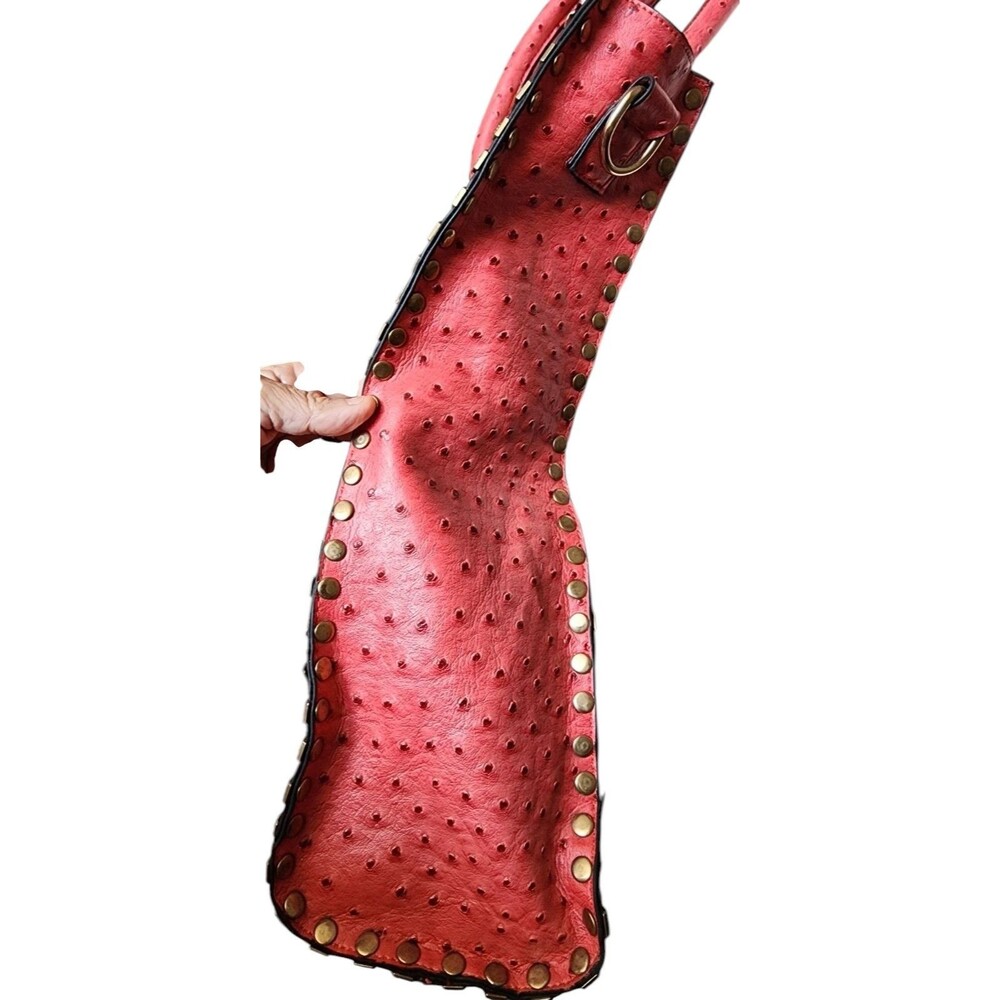 Vivienne Westwood Red Ostrich Bag Large Orb Logo on Front - Picture 6 of 10